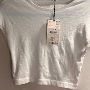 Zara Basic White Cropped Tew